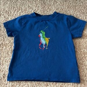 Polo by Ralph Lauren Blue Tee with Colorful Logo